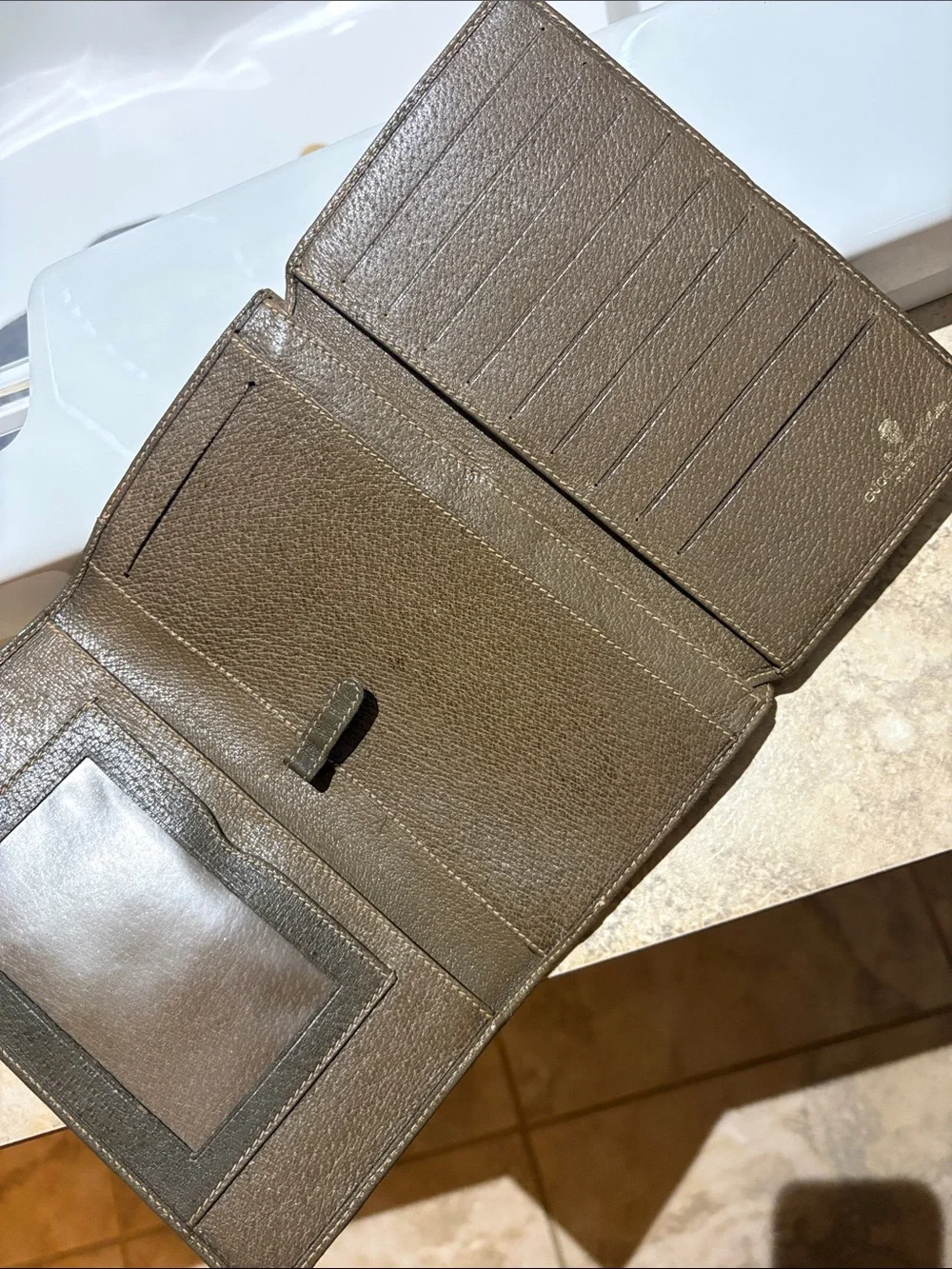 Gucci Brown GG Monogram Continental Wallet with Red-Green Web